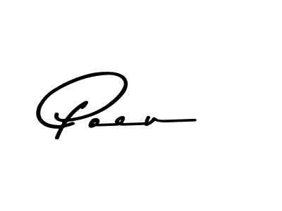 How to make Poeu name signature. Use Asem Kandis PERSONAL USE style for creating short signs online. This is the latest handwritten sign. Poeu signature style 9 images and pictures png