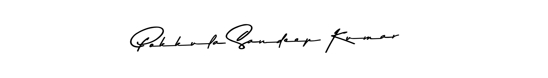 Create a beautiful signature design for name Pokkula Sandeep Kumar. With this signature (Asem Kandis PERSONAL USE) fonts, you can make a handwritten signature for free. Pokkula Sandeep Kumar signature style 9 images and pictures png