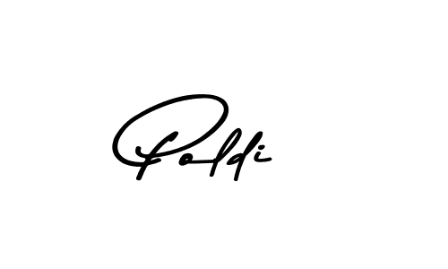 Create a beautiful signature design for name Poldi. With this signature (Asem Kandis PERSONAL USE) fonts, you can make a handwritten signature for free. Poldi signature style 9 images and pictures png