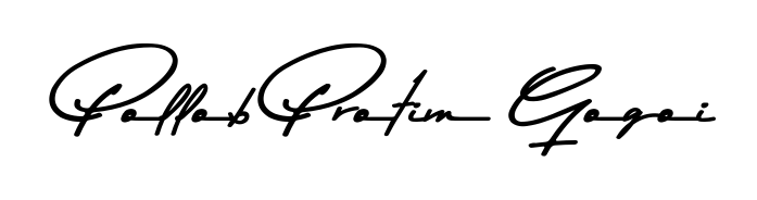 Quickly download Pollob Protim Gogoi name signature in high-resolution PNG using Asem Kandis PERSONAL USE style. Ready to insert into PDFs and online applications. Pollob Protim Gogoi signature style 9 images and pictures png