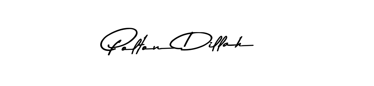 How to make Polton Dillah name signature. Use Asem Kandis PERSONAL USE style for creating short signs online. This is the latest handwritten sign. Polton Dillah signature style 9 images and pictures png