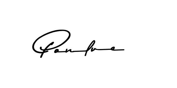 How to make Ponlue name signature. Use Asem Kandis PERSONAL USE style for creating short signs online. This is the latest handwritten sign. Ponlue signature style 9 images and pictures png