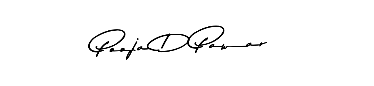How to make Pooja D Pawar name signature. Use Asem Kandis PERSONAL USE style for creating short signs online. This is the latest handwritten sign. Pooja D Pawar signature style 9 images and pictures png