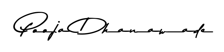 The Asem Kandis PERSONAL USE typeface gives name Pooja Dhanawade a refined look. Suitable for certificates, diplomas, and official verification. Pooja Dhanawade signature style 9 images and pictures png