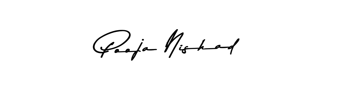 Create a beautiful signature design for name Pooja Nishad. With this signature (Asem Kandis PERSONAL USE) fonts, you can make a handwritten signature for free. Pooja Nishad signature style 9 images and pictures png