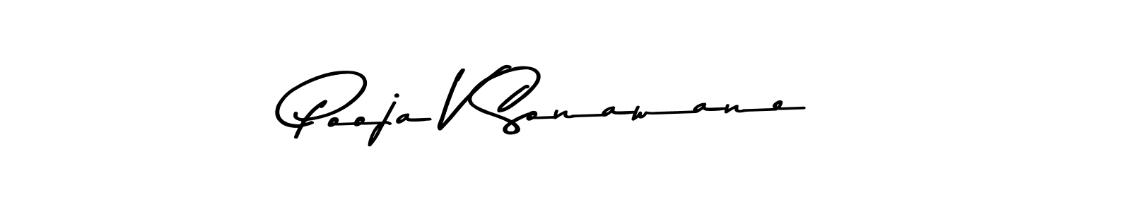 Also You can easily find your signature by using the search form. We will create Pooja V Sonawane name handwritten signature images for you free of cost using Asem Kandis PERSONAL USE sign style. Pooja V Sonawane signature style 9 images and pictures png
