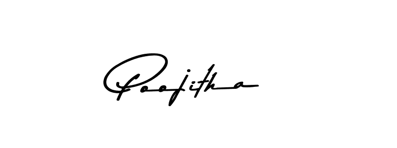 Create a beautiful signature design for name Poojitha. With this signature (Asem Kandis PERSONAL USE) fonts, you can make a handwritten signature for free. Poojitha signature style 9 images and pictures png