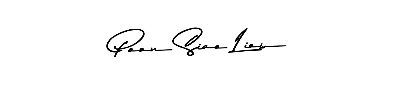 How to make Poon Siao Liow name signature. Use Asem Kandis PERSONAL USE style for creating short signs online. This is the latest handwritten sign. Poon Siao Liow signature style 9 images and pictures png