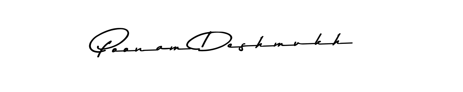 How to make Poonam Deshmukh name signature. Use Asem Kandis PERSONAL USE style for creating short signs online. This is the latest handwritten sign. Poonam Deshmukh signature style 9 images and pictures png