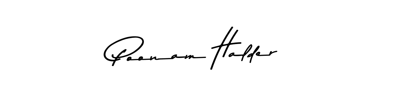 Make a beautiful signature design for name Poonam Halder. With this signature (Asem Kandis PERSONAL USE) style, you can create a handwritten signature for free. Poonam Halder signature style 9 images and pictures png