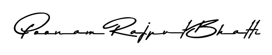 Style your name Poonam Rajput Bhatti with confidence using Asem Kandis PERSONAL USE signature design. Simple, elegant, and ready for immediate document use. Poonam Rajput Bhatti signature style 9 images and pictures png