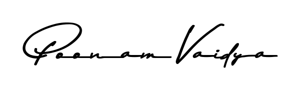 Looking for an artistic signature for Poonam Vaidya? The Asem Kandis PERSONAL USE calligraphy style gives a sophisticated flow suitable for business cards and emails. Poonam Vaidya signature style 9 images and pictures png