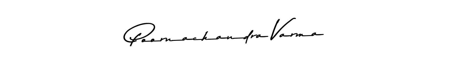 The best way (Asem Kandis PERSONAL USE) to make a short signature is to pick only two or three words in your name. The name Poornachandra Varma include a total of six letters. For converting this name. Poornachandra Varma signature style 9 images and pictures png