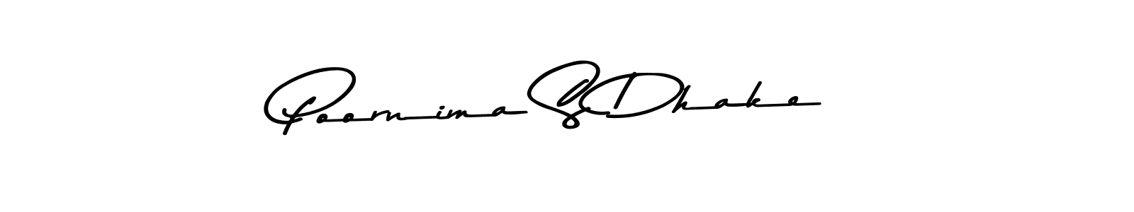 Also You can easily find your signature by using the search form. We will create Poornima S Dhake name handwritten signature images for you free of cost using Asem Kandis PERSONAL USE sign style. Poornima S Dhake signature style 9 images and pictures png