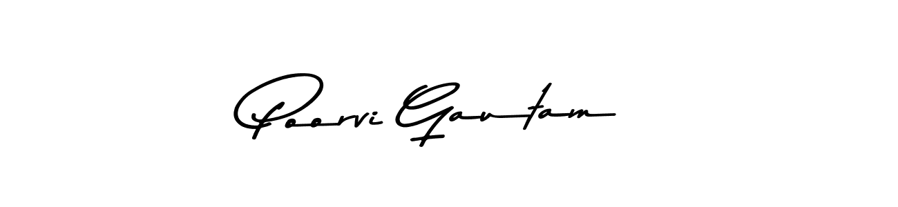 Make a beautiful signature design for name Poorvi Gautam. With this signature (Asem Kandis PERSONAL USE) style, you can create a handwritten signature for free. Poorvi Gautam signature style 9 images and pictures png