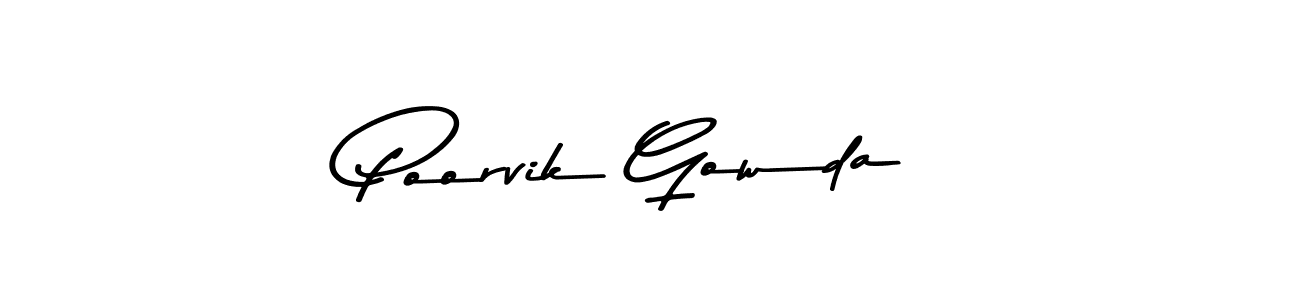 Use a signature maker to create a handwritten signature online. With this signature software, you can design (Asem Kandis PERSONAL USE) your own signature for name Poorvik Gowda. Poorvik Gowda signature style 9 images and pictures png