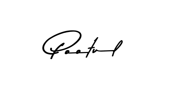 Create a beautiful signature design for name Pootul. With this signature (Asem Kandis PERSONAL USE) fonts, you can make a handwritten signature for free. Pootul signature style 9 images and pictures png