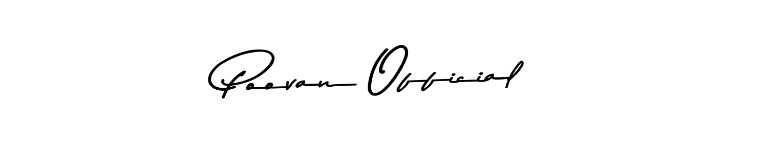 Create a beautiful signature design for name Poovan Official. With this signature (Asem Kandis PERSONAL USE) fonts, you can make a handwritten signature for free. Poovan Official signature style 9 images and pictures png