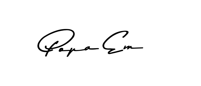 Create a beautiful signature design for name Popa Em. With this signature (Asem Kandis PERSONAL USE) fonts, you can make a handwritten signature for free. Popa Em signature style 9 images and pictures png