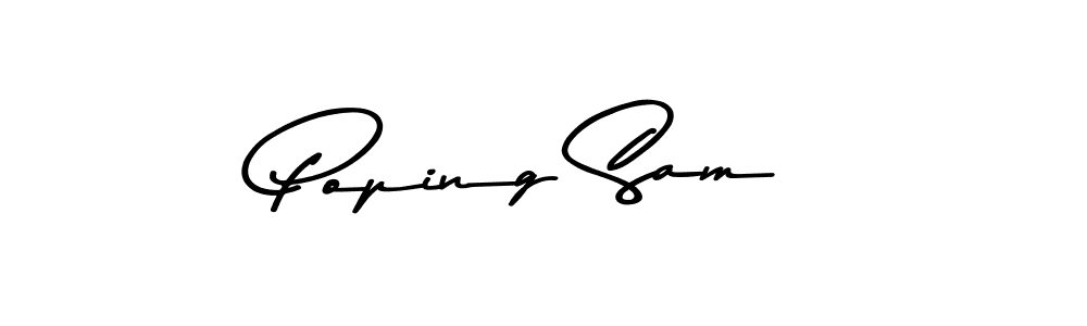 Create a beautiful signature design for name Poping Sam. With this signature (Asem Kandis PERSONAL USE) fonts, you can make a handwritten signature for free. Poping Sam signature style 9 images and pictures png