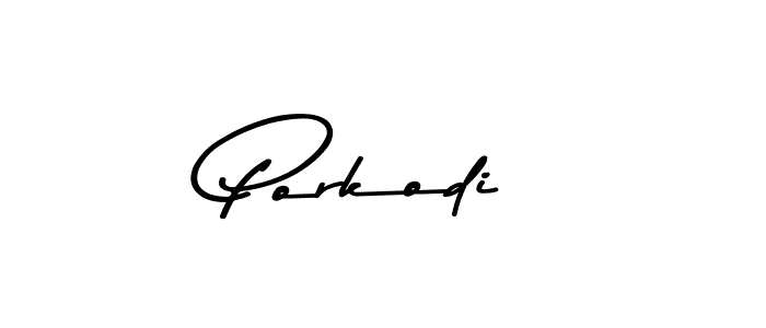 Make a beautiful signature design for name Porkodi. With this signature (Asem Kandis PERSONAL USE) style, you can create a handwritten signature for free. Porkodi signature style 9 images and pictures png