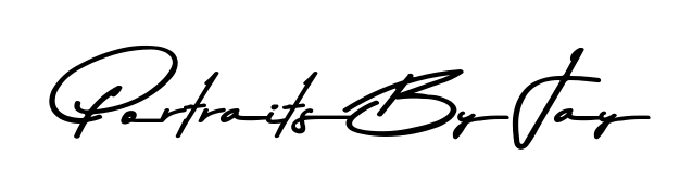 A timeless handwritten aesthetic for Portraits By Jay. The Asem Kandis PERSONAL USE font gives your signature a handcrafted feel with natural curves. Portraits By Jay signature style 9 images and pictures png