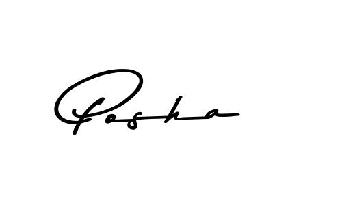 Use a signature maker to create a handwritten signature online. With this signature software, you can design (Asem Kandis PERSONAL USE) your own signature for name Posha. Posha signature style 9 images and pictures png