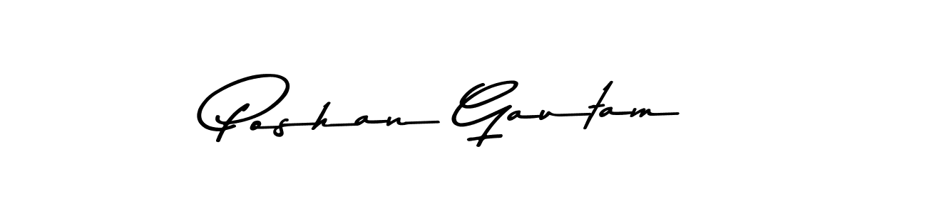 Poshan Gautam stylish signature style. Best Handwritten Sign (Asem Kandis PERSONAL USE) for my name. Handwritten Signature Collection Ideas for my name Poshan Gautam. Poshan Gautam signature style 9 images and pictures png