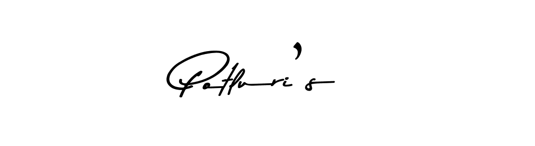 Make a beautiful signature design for name Potluri’s. With this signature (Asem Kandis PERSONAL USE) style, you can create a handwritten signature for free. Potluri’s signature style 9 images and pictures png