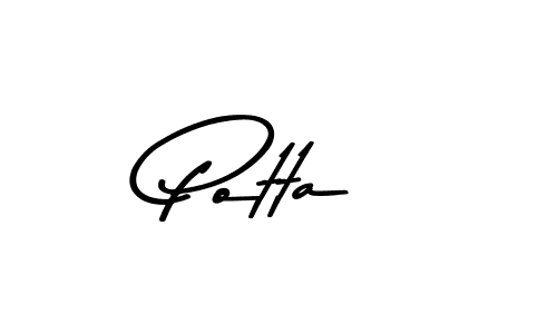 Make a beautiful signature design for name Potta. With this signature (Asem Kandis PERSONAL USE) style, you can create a handwritten signature for free. Potta signature style 9 images and pictures png