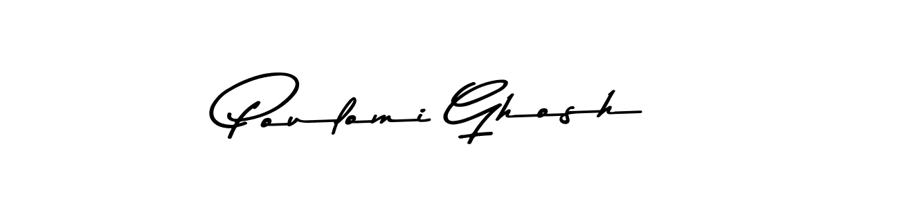 Create a beautiful signature design for name Poulomi Ghosh. With this signature (Asem Kandis PERSONAL USE) fonts, you can make a handwritten signature for free. Poulomi Ghosh signature style 9 images and pictures png