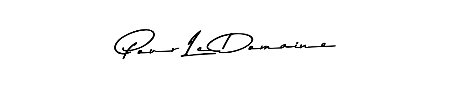 How to make Pour Le Domaine name signature. Use Asem Kandis PERSONAL USE style for creating short signs online. This is the latest handwritten sign. Pour Le Domaine signature style 9 images and pictures png
