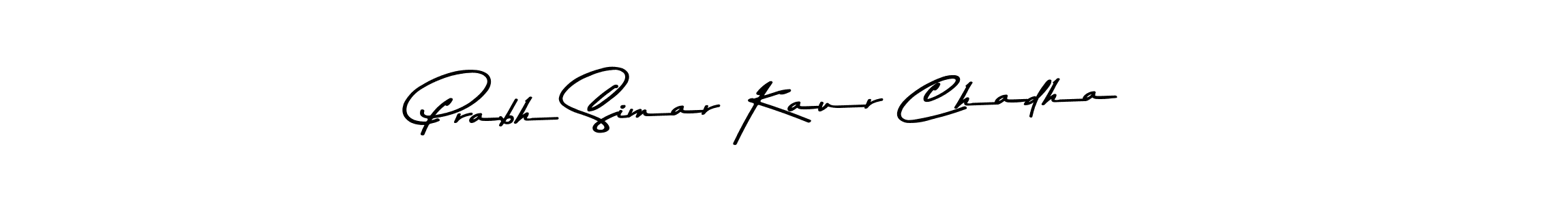 Create a beautiful signature design for name Prabh Simar Kaur Chadha. With this signature (Asem Kandis PERSONAL USE) fonts, you can make a handwritten signature for free. Prabh Simar Kaur Chadha signature style 9 images and pictures png