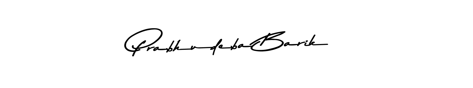 How to make Prabhudeba Barik name signature. Use Asem Kandis PERSONAL USE style for creating short signs online. This is the latest handwritten sign. Prabhudeba Barik signature style 9 images and pictures png