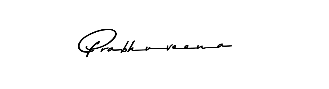 How to make Prabhuveena name signature. Use Asem Kandis PERSONAL USE style for creating short signs online. This is the latest handwritten sign. Prabhuveena signature style 9 images and pictures png