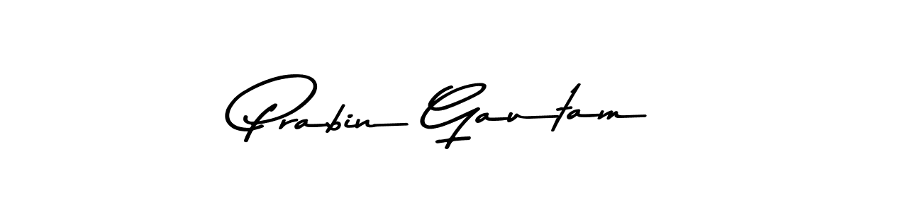 How to make Prabin Gautam name signature. Use Asem Kandis PERSONAL USE style for creating short signs online. This is the latest handwritten sign. Prabin Gautam signature style 9 images and pictures png