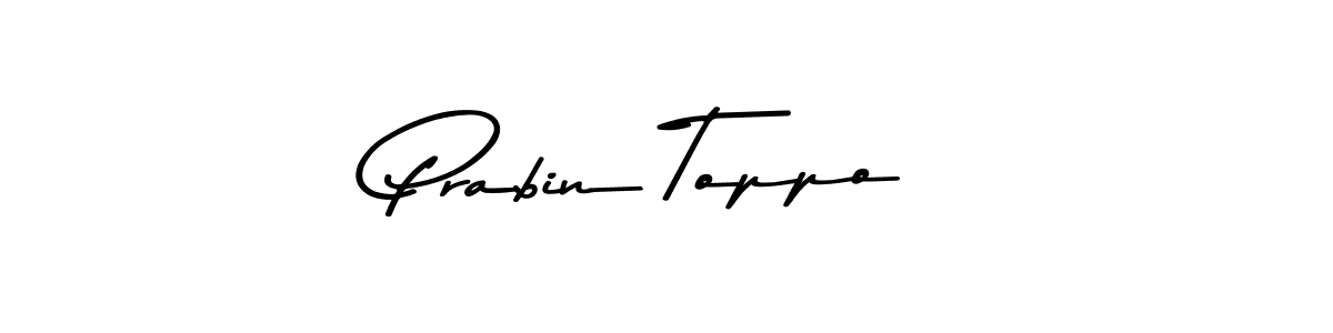 How to make Prabin Toppo name signature. Use Asem Kandis PERSONAL USE style for creating short signs online. This is the latest handwritten sign. Prabin Toppo signature style 9 images and pictures png