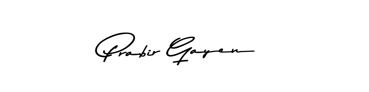 Create a beautiful signature design for name Prabir Gayen. With this signature (Asem Kandis PERSONAL USE) fonts, you can make a handwritten signature for free. Prabir Gayen signature style 9 images and pictures png