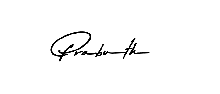 How to make Prabuth name signature. Use Asem Kandis PERSONAL USE style for creating short signs online. This is the latest handwritten sign. Prabuth signature style 9 images and pictures png
