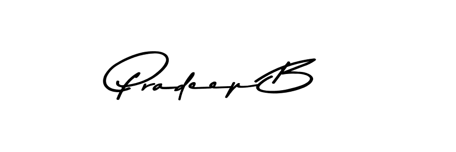 How to make Pradeep B name signature. Use Asem Kandis PERSONAL USE style for creating short signs online. This is the latest handwritten sign. Pradeep B signature style 9 images and pictures png