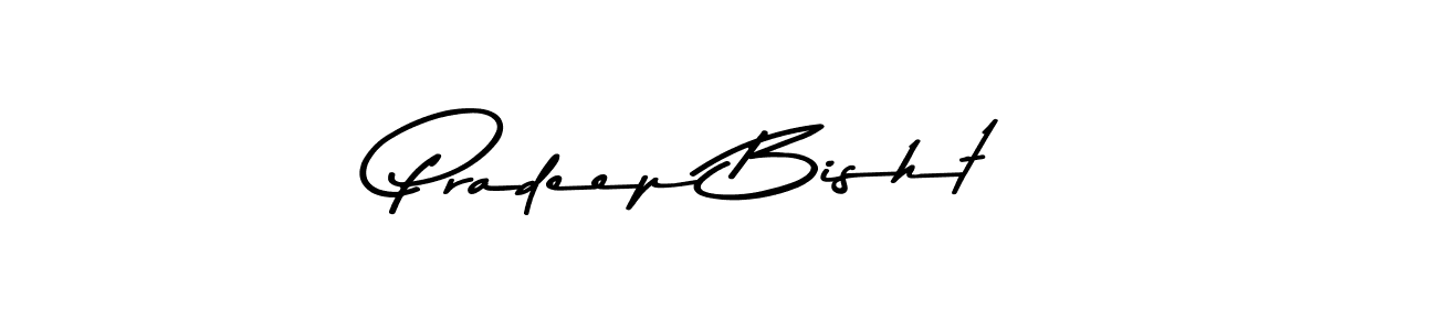 Create a beautiful signature design for name Pradeep Bisht. With this signature (Asem Kandis PERSONAL USE) fonts, you can make a handwritten signature for free. Pradeep Bisht signature style 9 images and pictures png