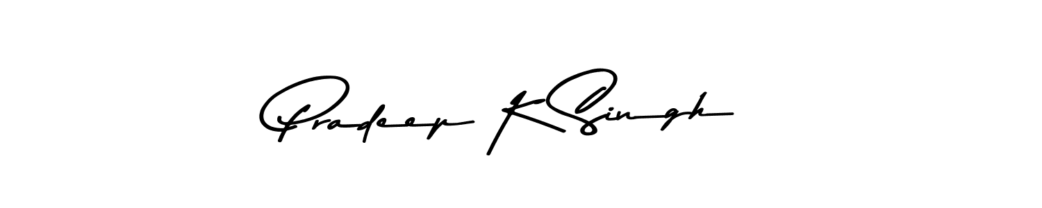 Also You can easily find your signature by using the search form. We will create Pradeep K Singh name handwritten signature images for you free of cost using Asem Kandis PERSONAL USE sign style. Pradeep K Singh signature style 9 images and pictures png