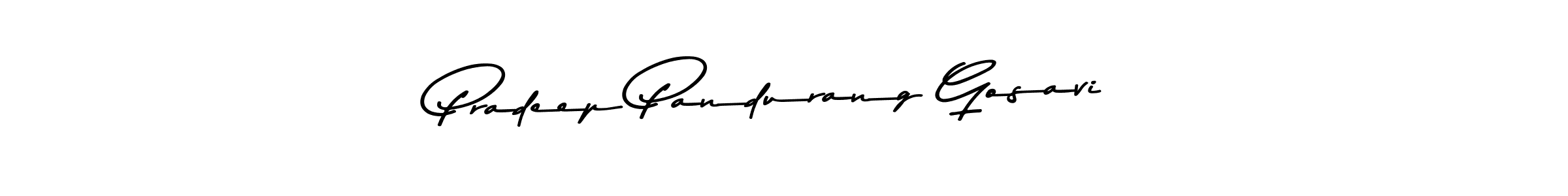 How to make Pradeep Pandurang Gosavi name signature. Use Asem Kandis PERSONAL USE style for creating short signs online. This is the latest handwritten sign. Pradeep Pandurang Gosavi signature style 9 images and pictures png