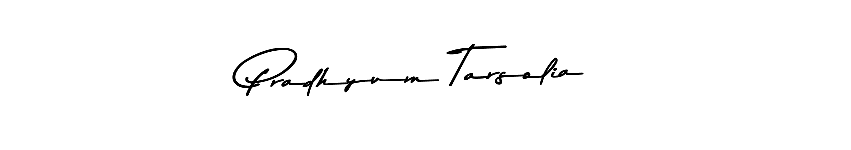 Create a beautiful signature design for name Pradhyum Tarsolia. With this signature (Asem Kandis PERSONAL USE) fonts, you can make a handwritten signature for free. Pradhyum Tarsolia signature style 9 images and pictures png