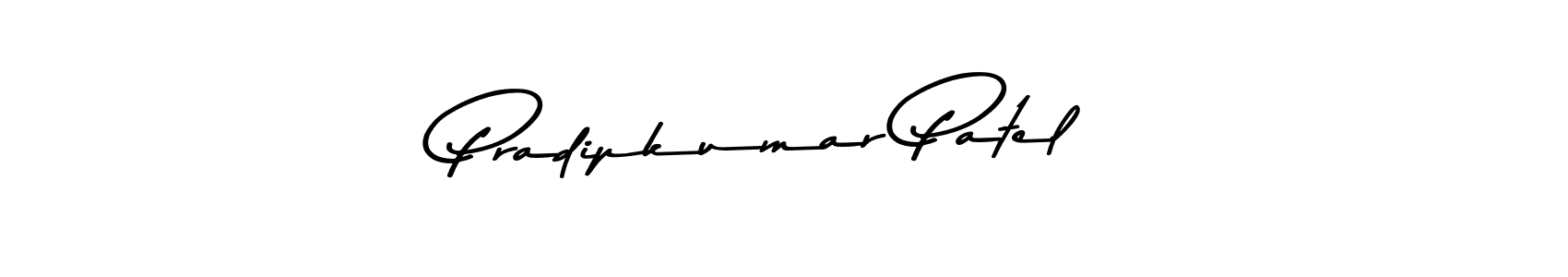 Create a beautiful signature design for name Pradipkumar Patel. With this signature (Asem Kandis PERSONAL USE) fonts, you can make a handwritten signature for free. Pradipkumar Patel signature style 9 images and pictures png