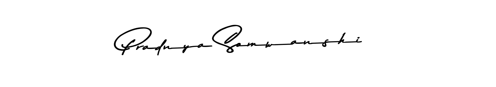 How to make Pradnya Somwanshi name signature. Use Asem Kandis PERSONAL USE style for creating short signs online. This is the latest handwritten sign. Pradnya Somwanshi signature style 9 images and pictures png