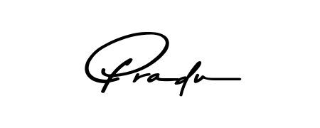A stylish, flowing autograph style designed for name Pradu using Asem Kandis PERSONAL USE typography. Perfect for digital creative projects. Pradu signature style 9 images and pictures png