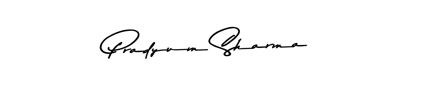 How to make Pradyum Sharma name signature. Use Asem Kandis PERSONAL USE style for creating short signs online. This is the latest handwritten sign. Pradyum Sharma signature style 9 images and pictures png