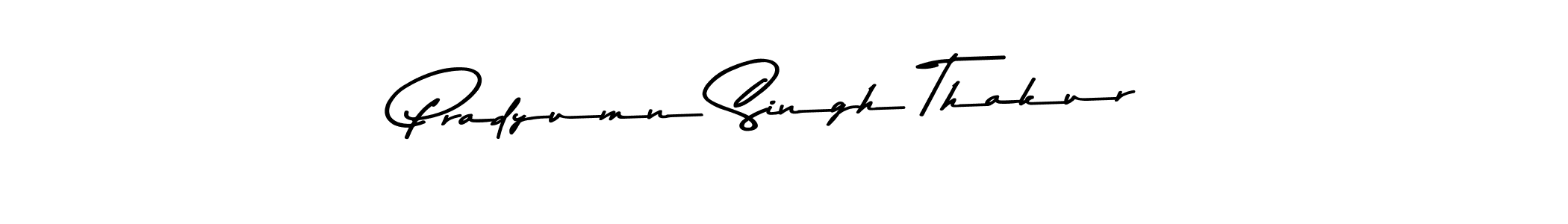 How to make Pradyumn Singh Thakur name signature. Use Asem Kandis PERSONAL USE style for creating short signs online. This is the latest handwritten sign. Pradyumn Singh Thakur signature style 9 images and pictures png