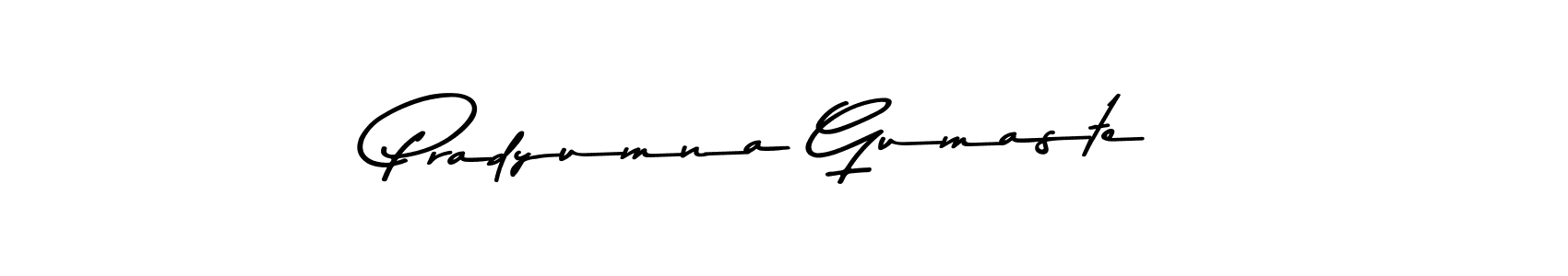 How to make Pradyumna Gumaste name signature. Use Asem Kandis PERSONAL USE style for creating short signs online. This is the latest handwritten sign. Pradyumna Gumaste signature style 9 images and pictures png